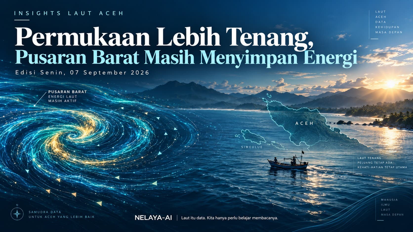 Senin, Permukaan Lebih Tenang, Pusaran Barat Masih Menyimpan Energi
