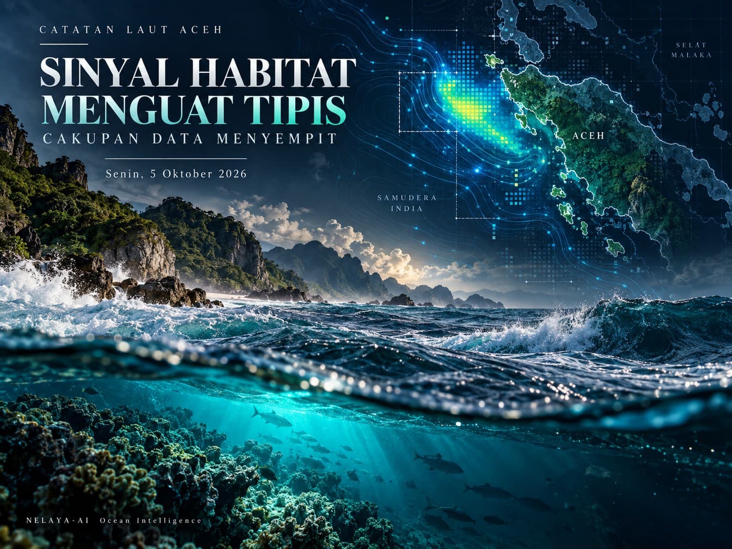Senin, Sinyal Habitat Menguat Tipis tetapi Cakupan Data Laut Aceh Menyempit
