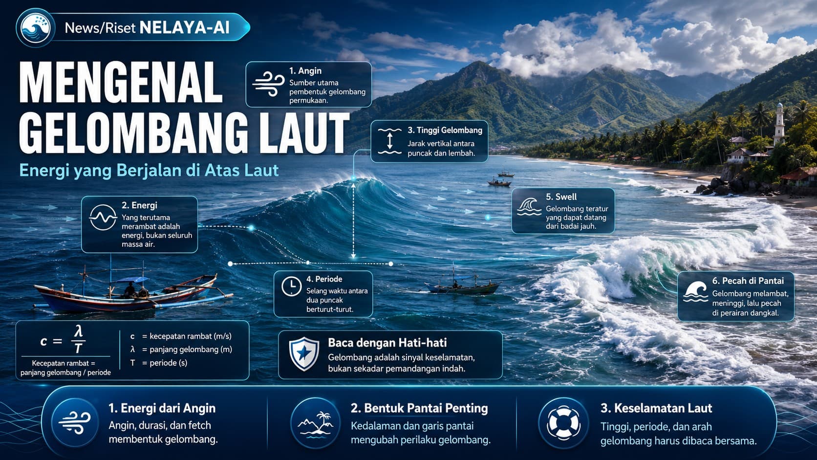 Mengenal Gelombang Laut: Energi yang Berjalan di Atas Laut