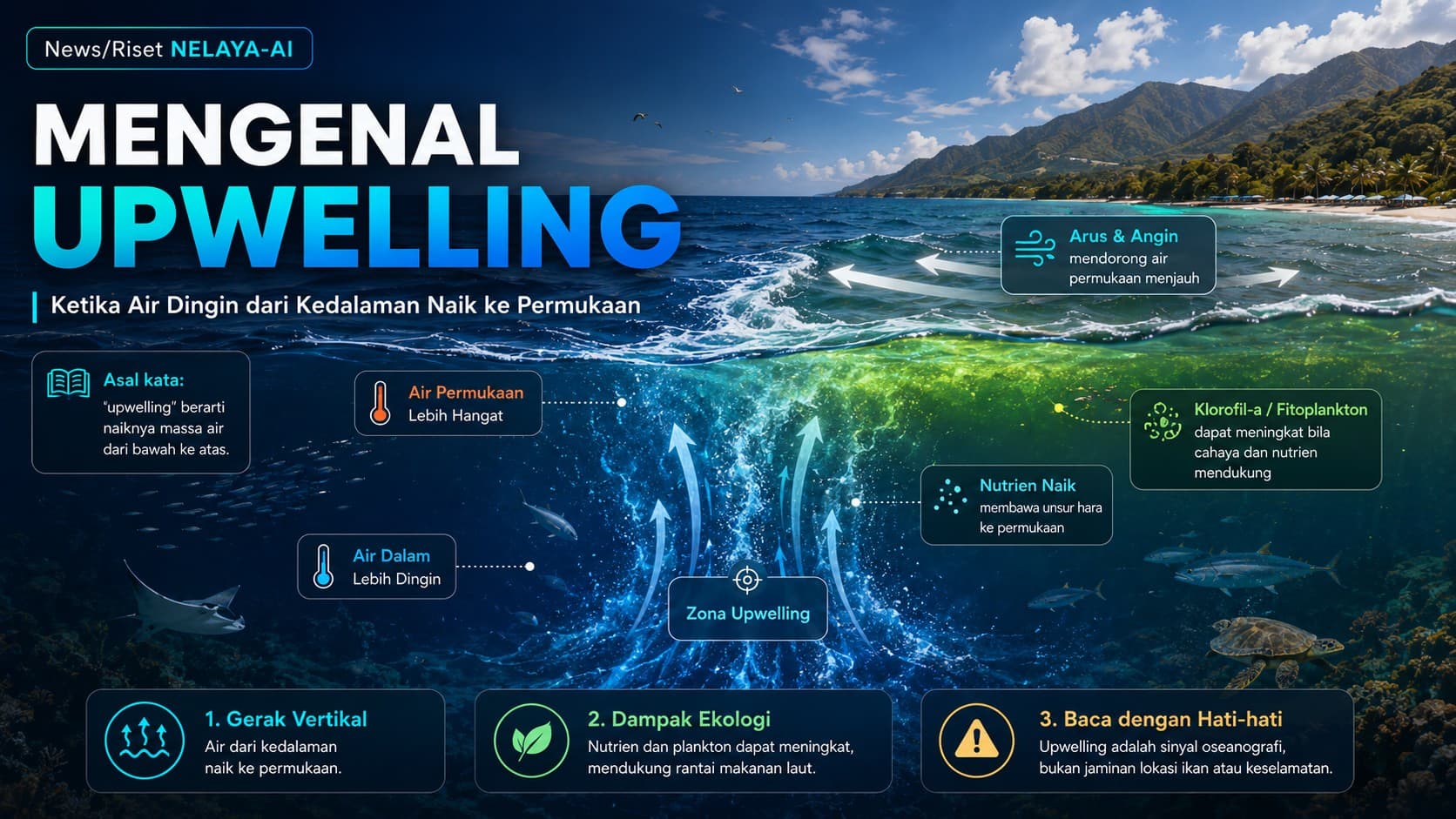 Mengenal Upwelling: Ketika Air Dingin dari Kedalaman Naik ke Permukaan