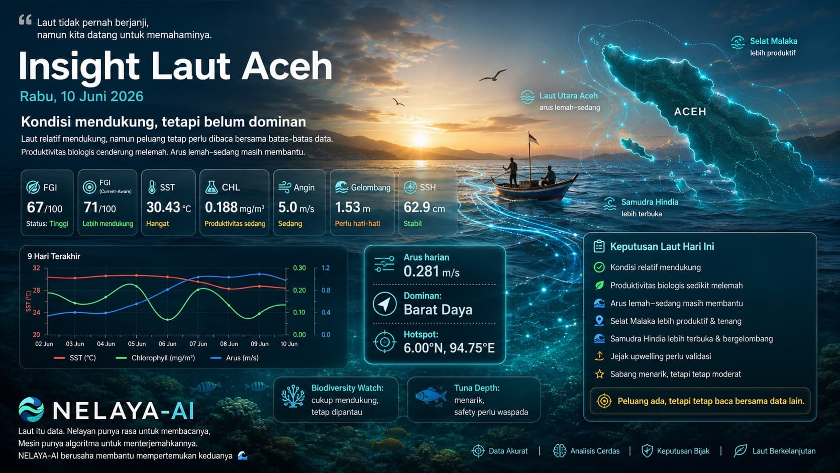 Rabu, Kondisi Mendukung tetapi Laut Aceh Belum Memberi Sinyal Dominan