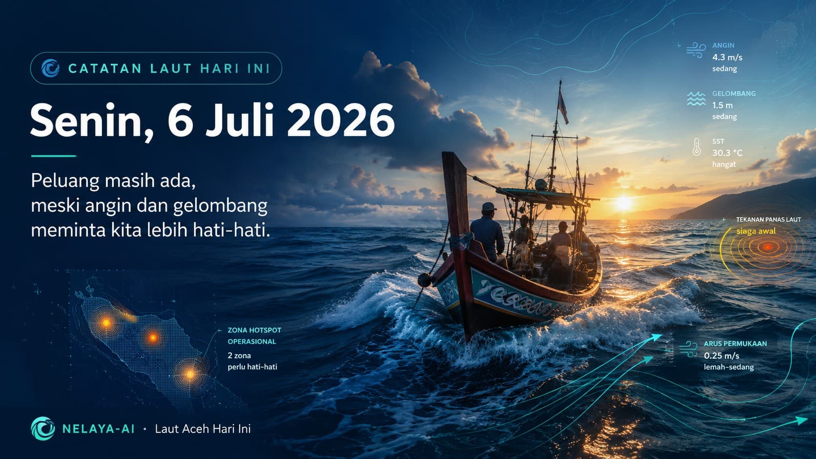 Senin, Peluang Laut Aceh Masih Terbaca tetapi Laut Meminta Disiplin Data
