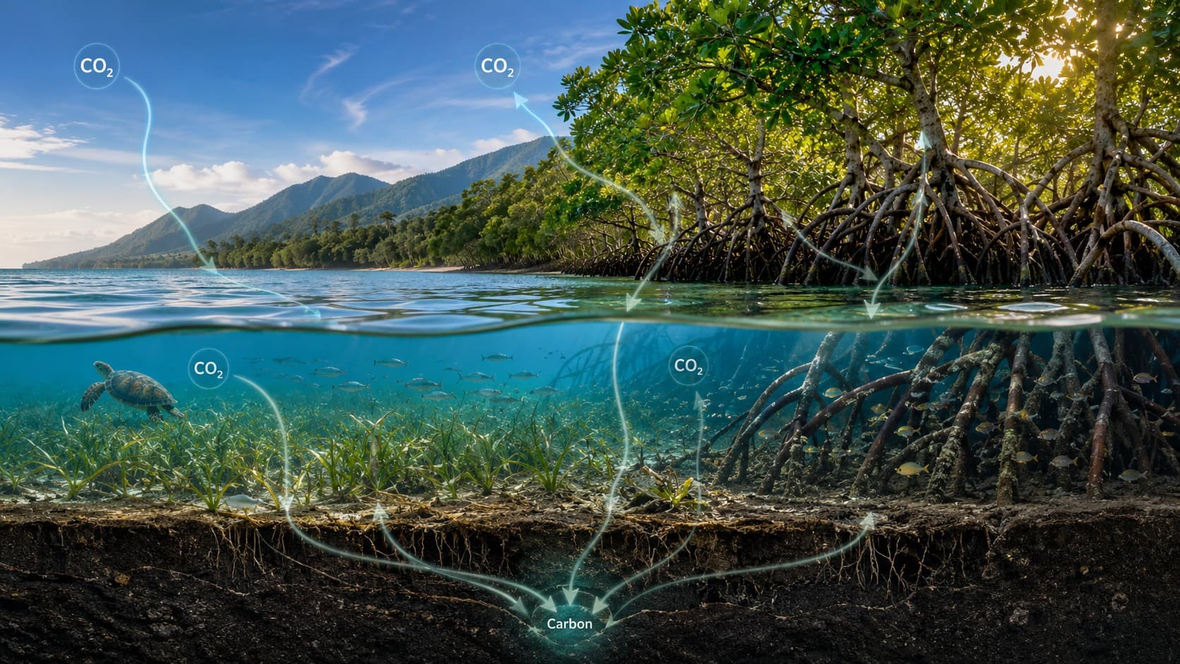 Mengenal Blue Carbon: Ketika Mangrove, Lamun, dan Pesisir Menyimpan Karbon Biru