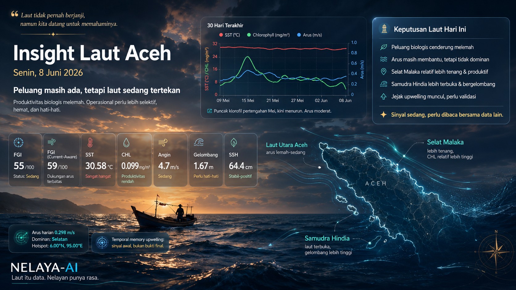 Senin, Peluang Masih Ada Tetapi Laut Aceh Sedang Tertekan