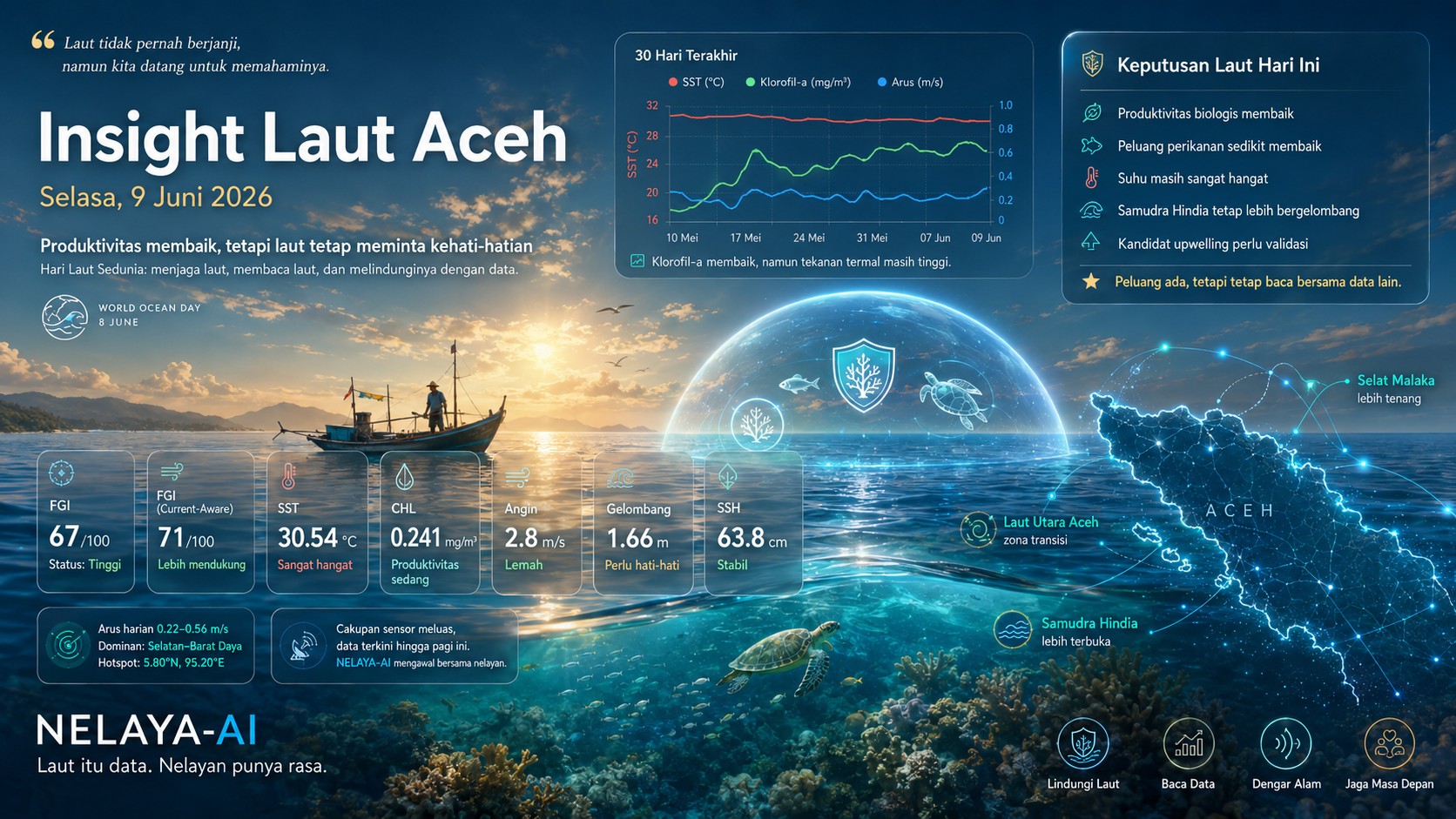 Selasa, Produktivitas Membaik tetapi Laut Aceh Tetap Meminta Kehati-hatian
