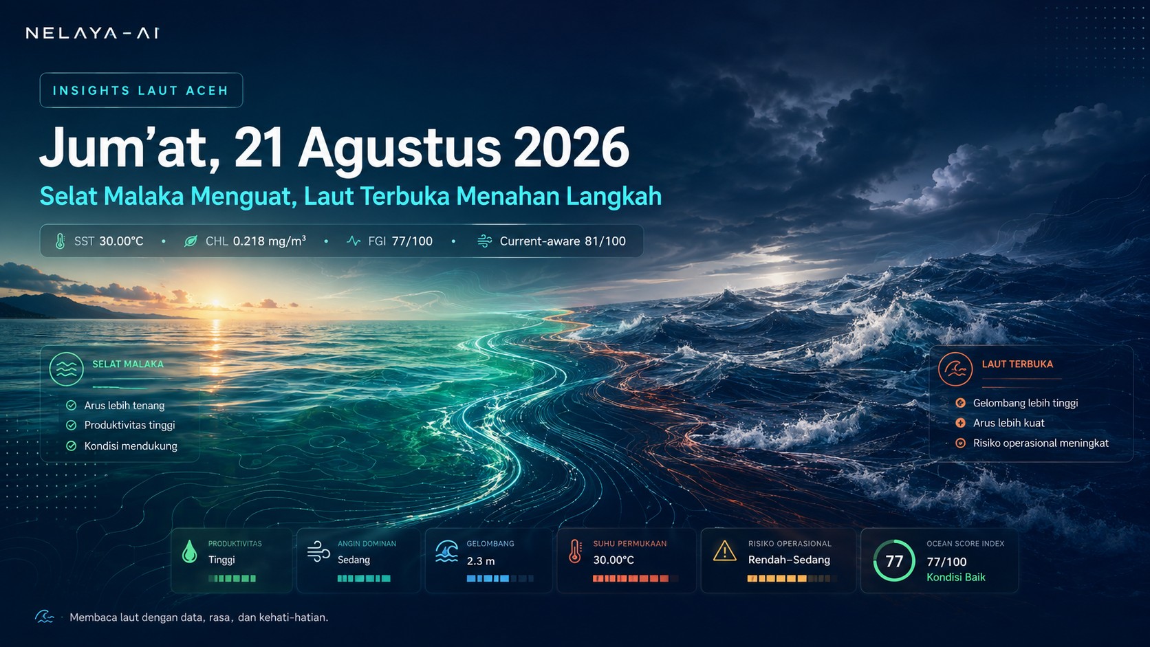 Jum’at, Selat Malaka Menguat tetapi Laut Terbuka Menahan Langkah