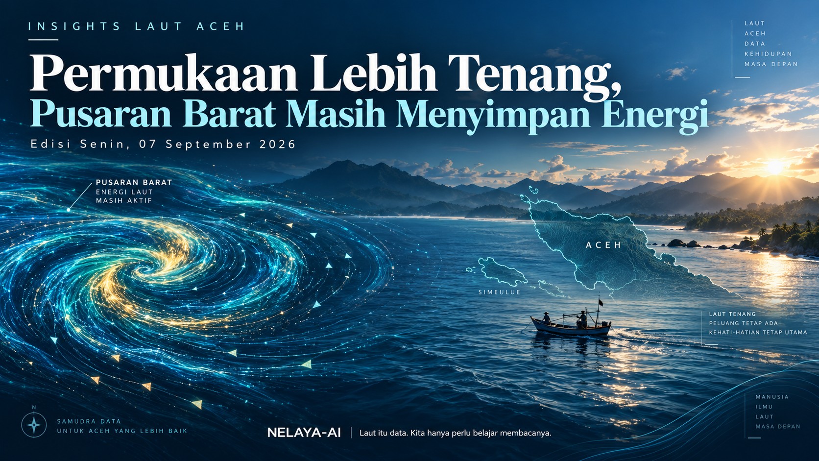 Senin, Permukaan Lebih Tenang, Pusaran Barat Masih Menyimpan Energi