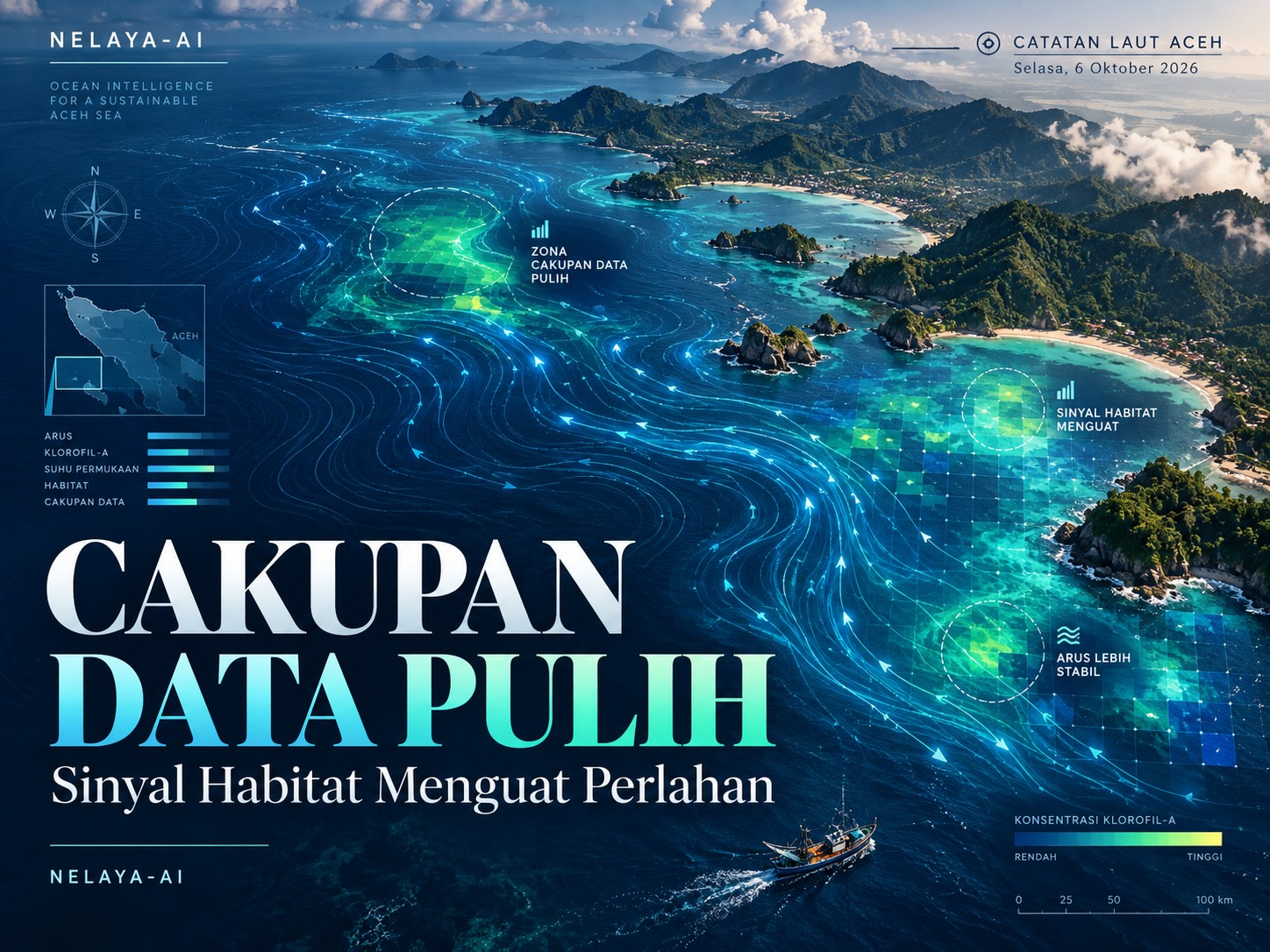 Selasa, Cakupan Data Laut Aceh Pulih dan Sinyal Habitat Menguat Perlahan