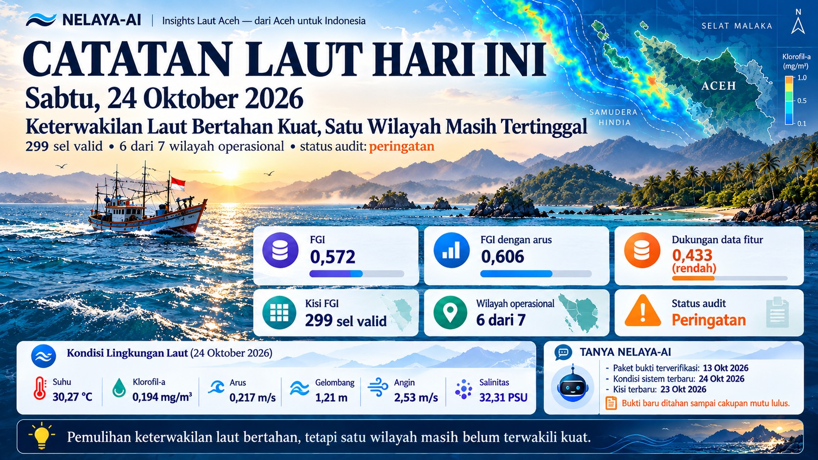 Sabtu, Keterwakilan Laut Bertahan Kuat tetapi Satu Wilayah Masih Tertinggal